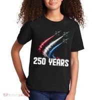 250 Years Red White And Blue Fighter Jets USA Kids T-Shirt thumb 2