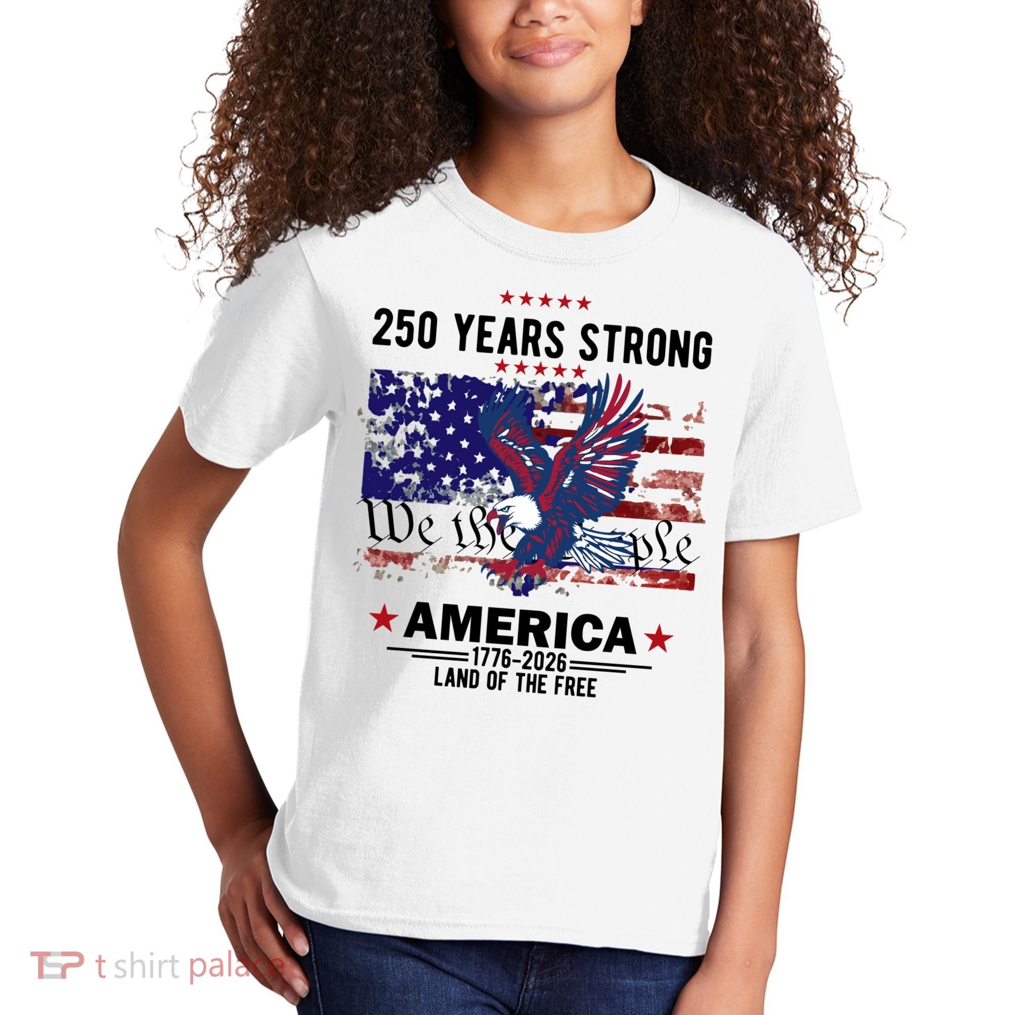 250 Years Strong 4th Of July American 250th Anniversary Kids T-Shirt