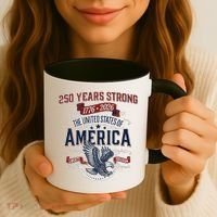 250 Years Strong USA, Happy 250th Birthday USA , America 250th Anniversary Coffee Mug thumb 3