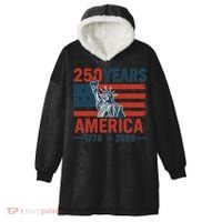 250 Years Strong USA, Happy 250th Birthday USA, America 250th Anniversary Hooded Wearable Blanket thumb 0
