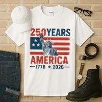250 Years Strong USA, Happy 250th Birthday USA, America 250th Anniversary Tall T-Shirt thumb 3