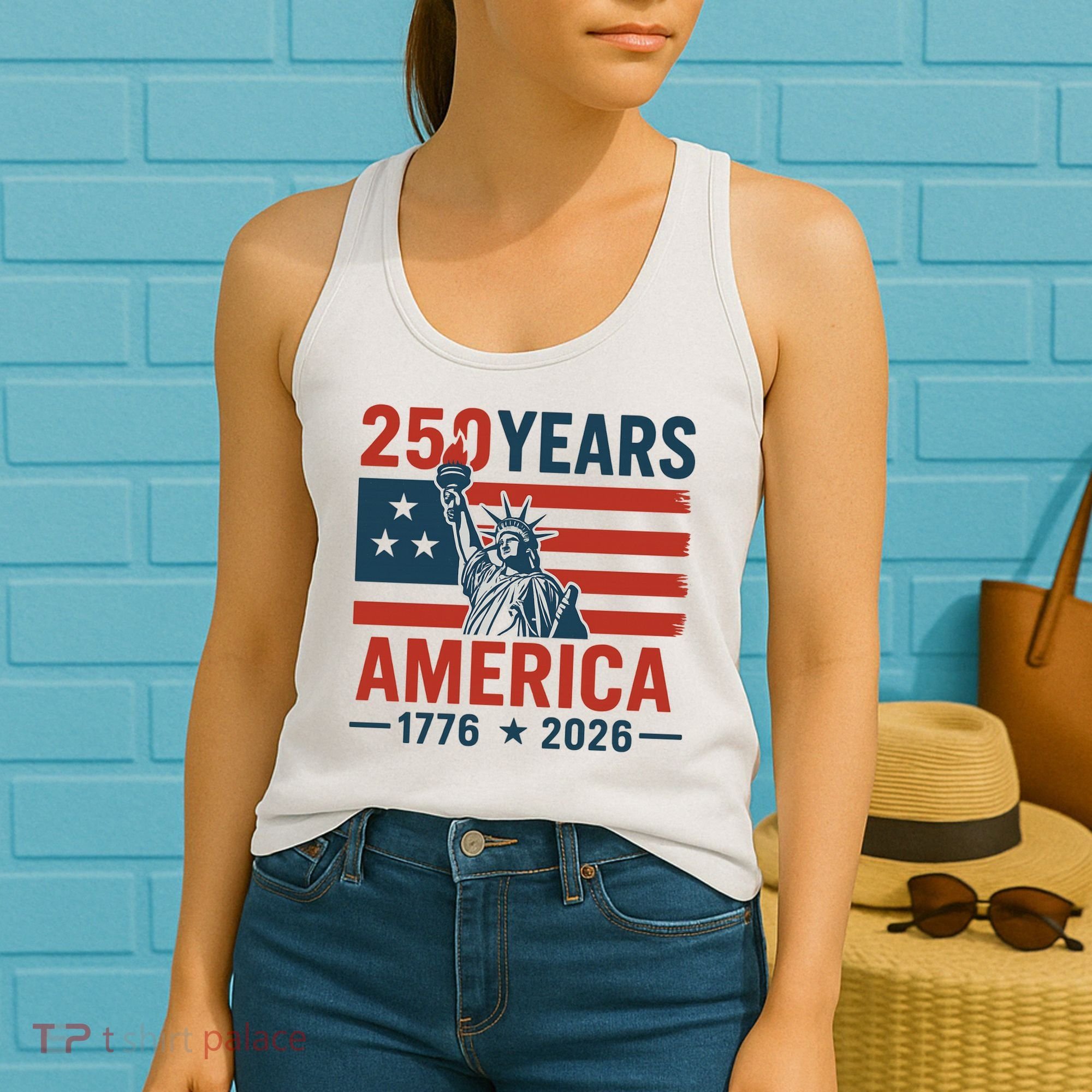 250 Years Strong USA, Happy 250th Birthday USA, America 250th Anniversary Women's Tank Top