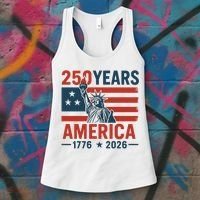 250 Years Strong USA, Happy 250th Birthday USA, America 250th Anniversary Women's Tank Top thumb 3
