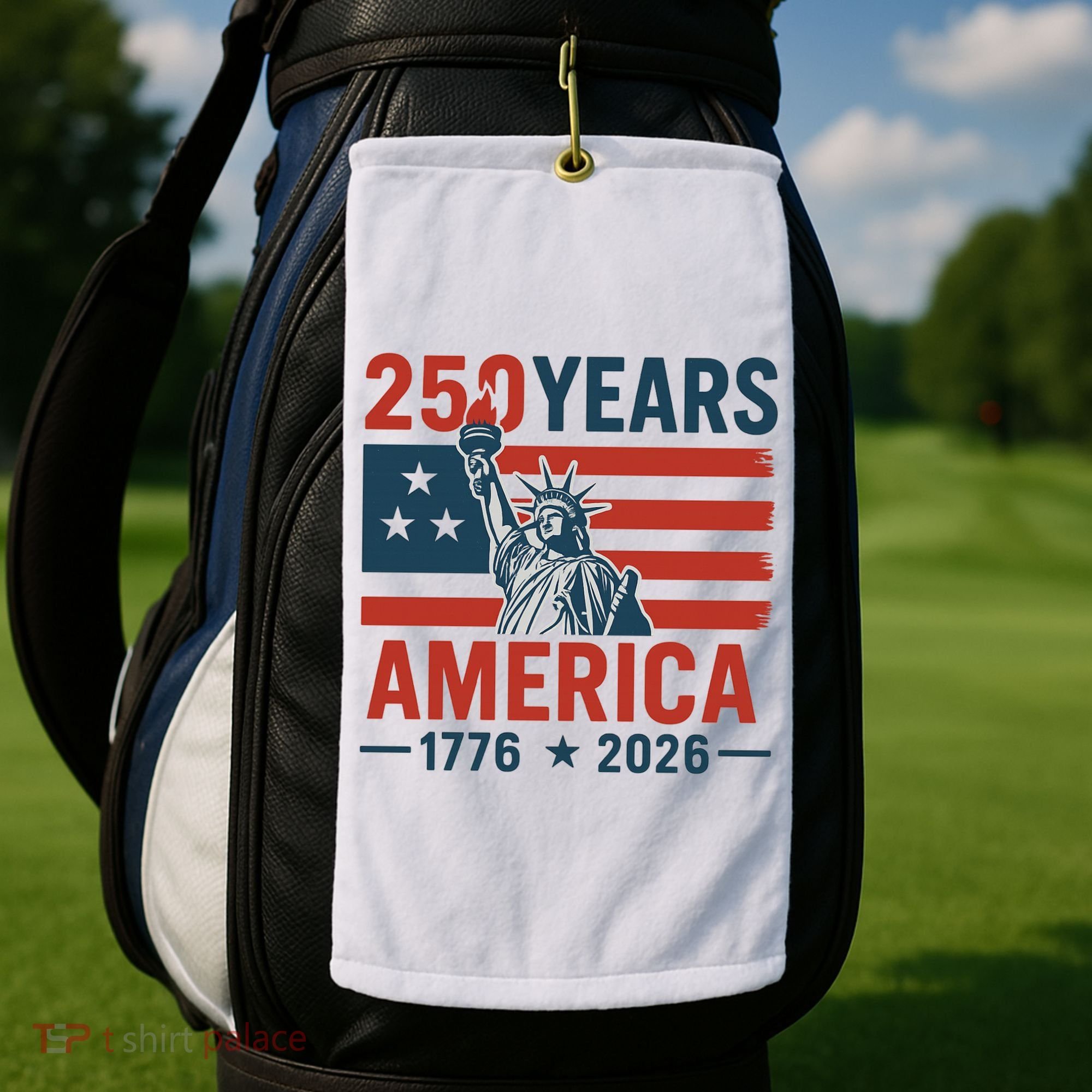 250 Years Strong USA, Happy 250th Birthday USA, America 250th Anniversary Golf Towel