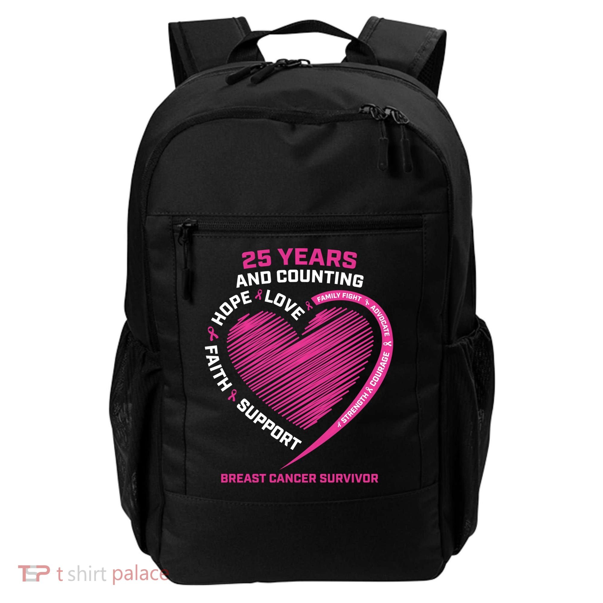 25 Year Survivor Funny Gift Mom Pink Breast Cancer Survivor Gift Backpack
