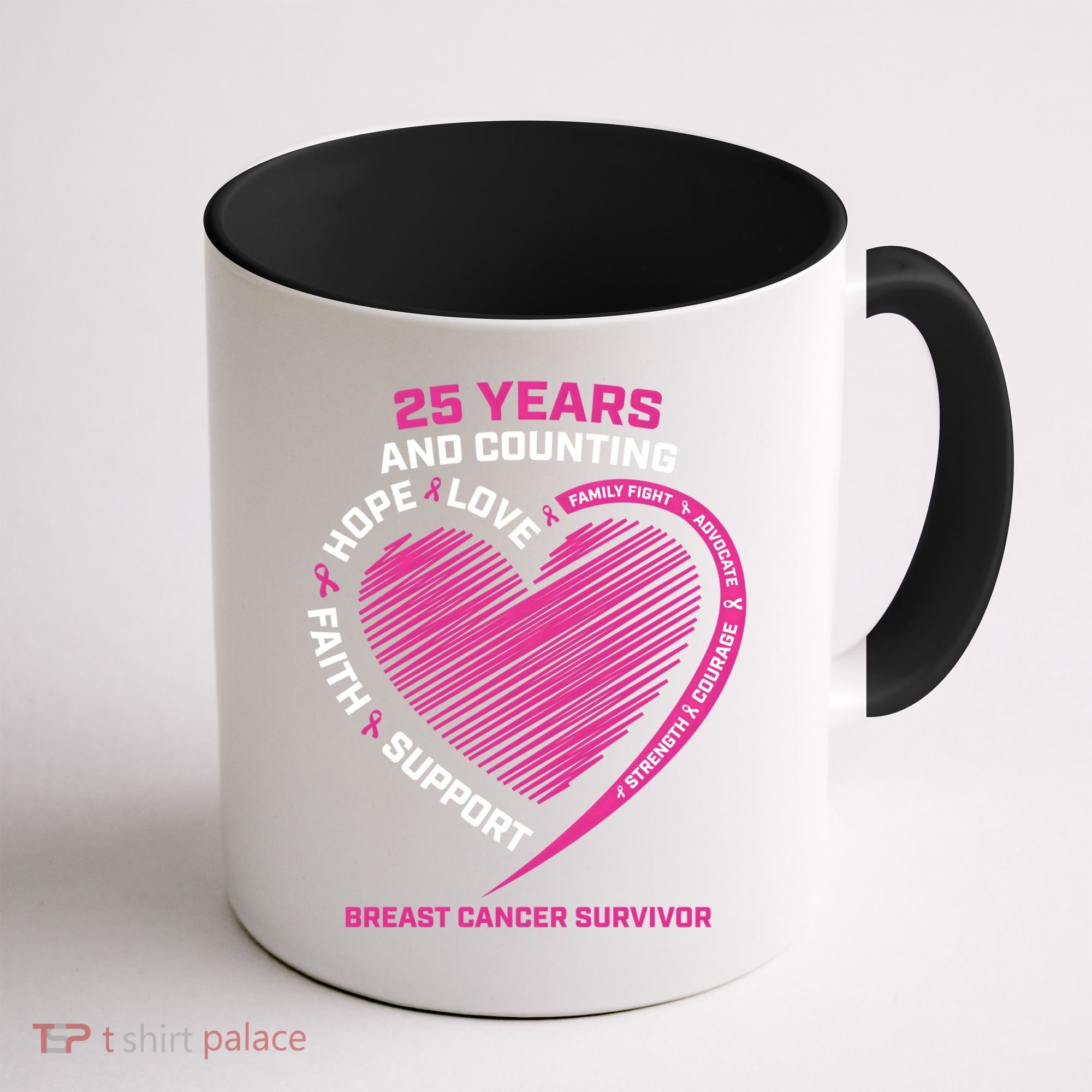 25 Year Survivor Funny Gift Mom Pink Breast Cancer Survivor Gift Coffee Mug