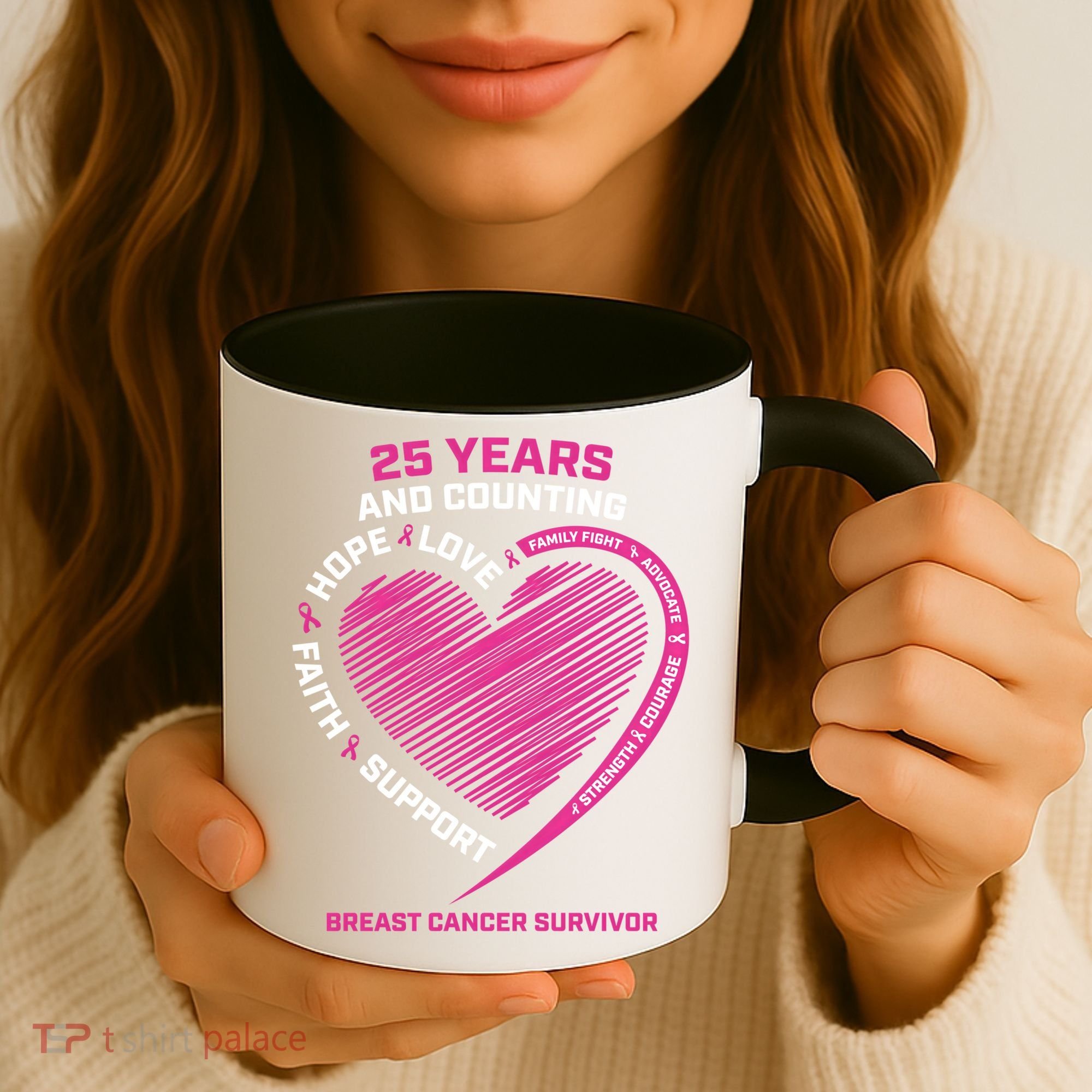 25 Year Survivor Funny Gift Mom Pink Breast Cancer Survivor Gift Coffee Mug