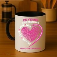 25 Year Survivor Funny Gift Mom Pink Breast Cancer Survivor Gift Coffee Mug thumb 4