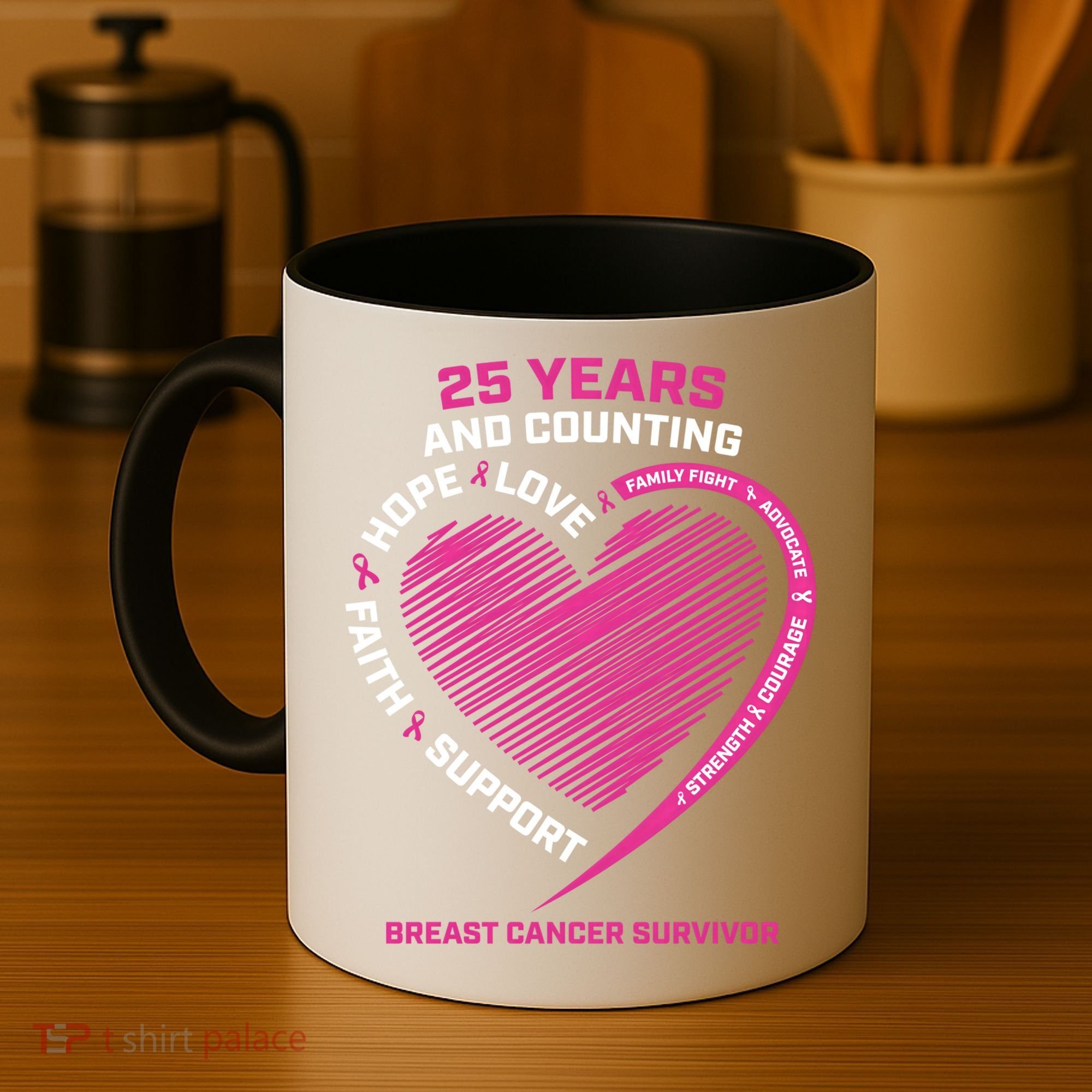 25 Year Survivor Funny Gift Mom Pink Breast Cancer Survivor Gift Coffee Mug