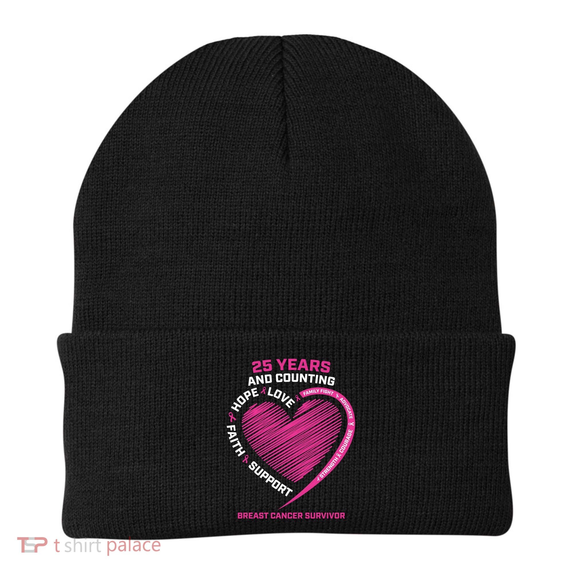 25 Year Survivor Funny Gift Mom Pink Breast Cancer Survivor Gift Beanie