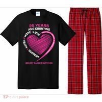 25 Year Survivor Funny Gift Mom Pink Breast Cancer Survivor Gift Pajama Set thumb 0