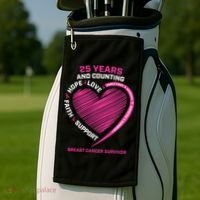 25 Year Survivor Funny Gift Mom Pink Breast Cancer Survivor Gift Golf Towel thumb 2