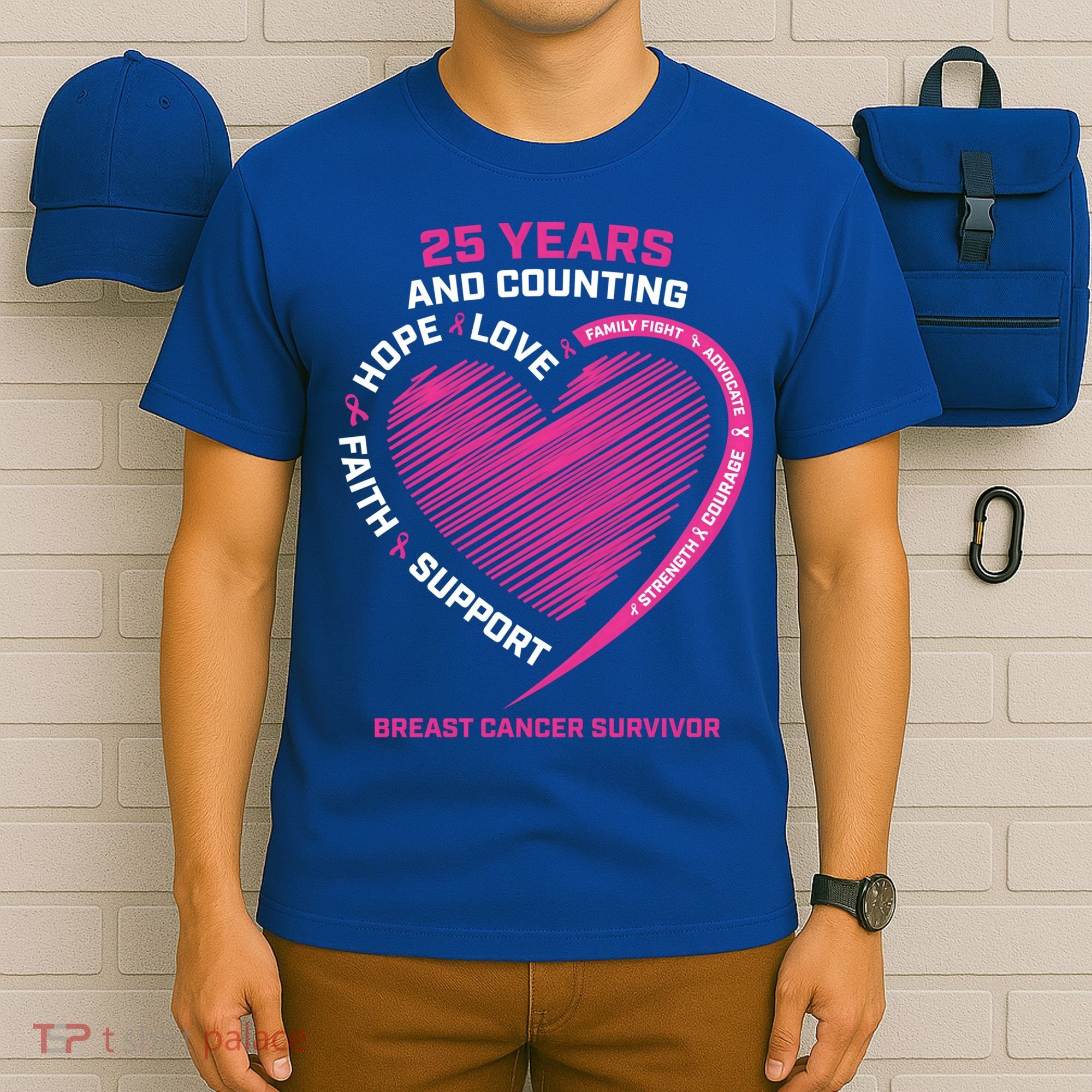 25 Year Survivor Funny Gift Mom Pink Breast Cancer Survivor Gift T-Shirt