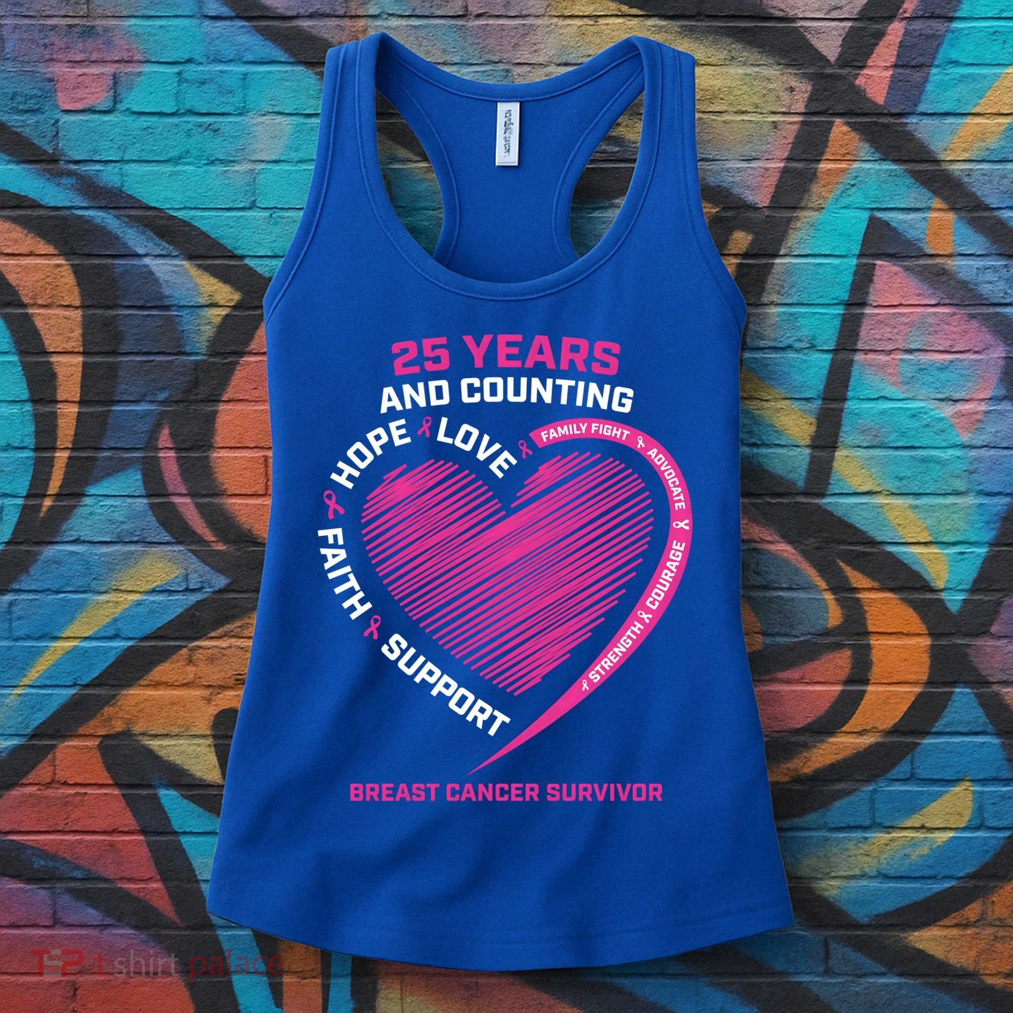 25 Year Survivor Funny Gift Mom Pink Breast Cancer Survivor Gift Women's Tank Top