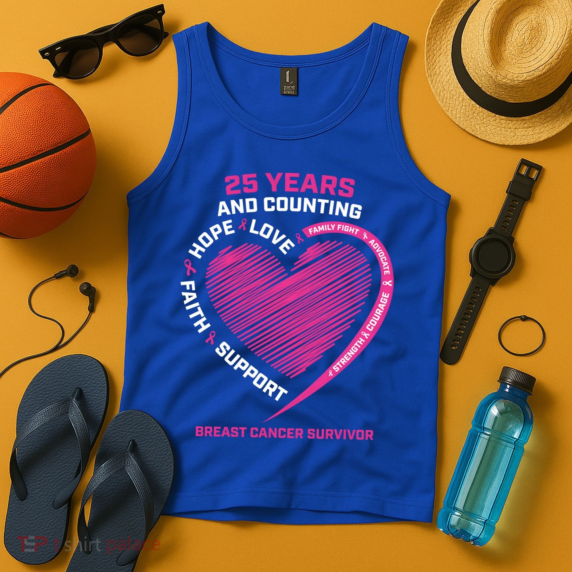25 Year Survivor Funny Gift Mom Pink Breast Cancer Survivor Gift Tank Top