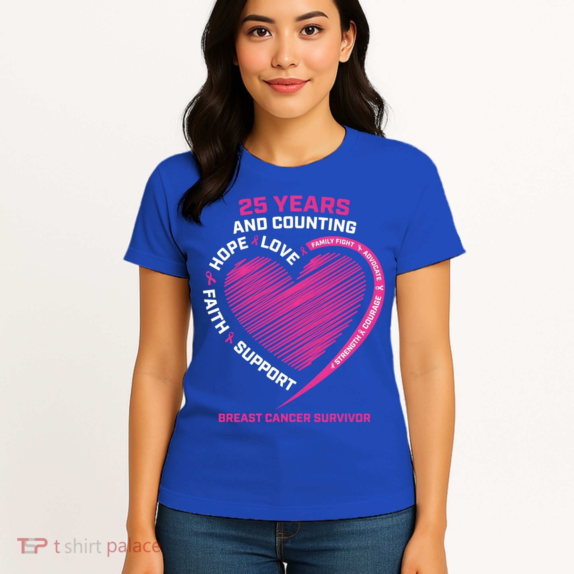 25 Year Survivor Funny Gift Mom Pink Breast Cancer Survivor Gift Women's T-Shirt