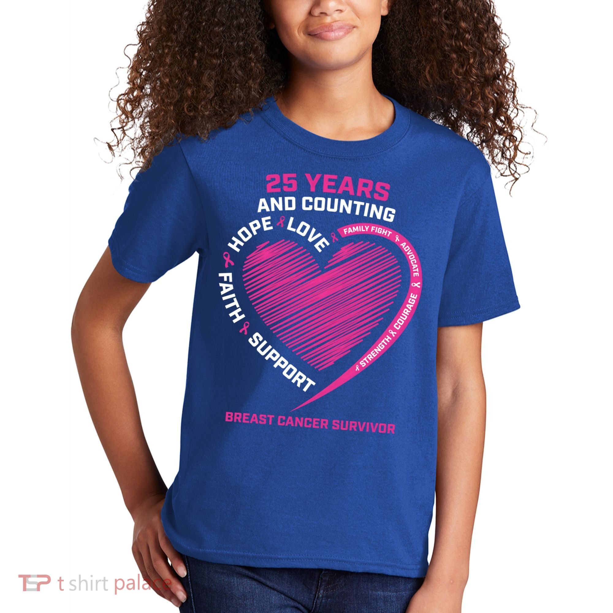 25 Year Survivor Funny Gift Mom Pink Breast Cancer Survivor Gift Kids T-Shirt