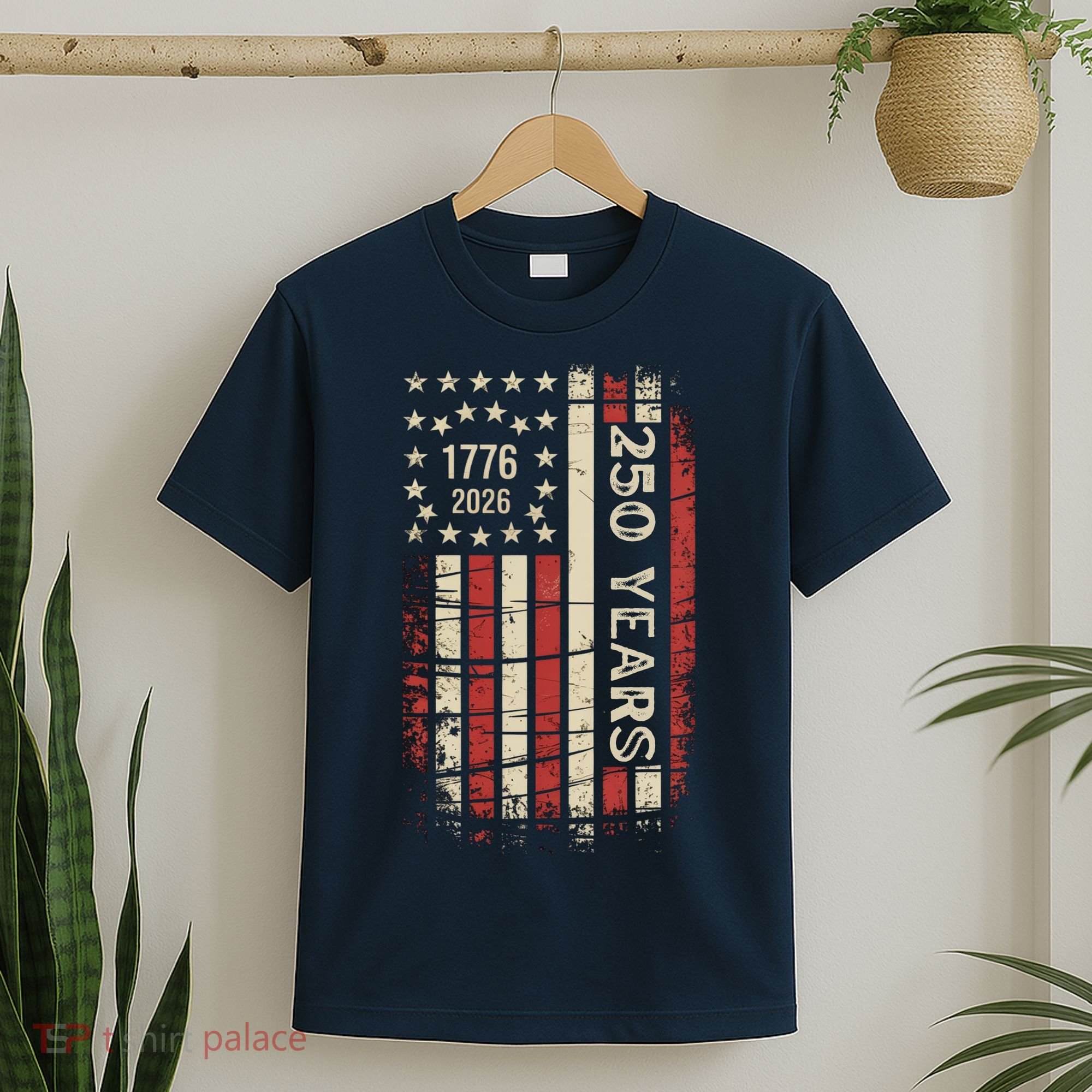 250 Years USA Anniversary 1776-2026 American Flag T-Shirt
