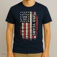 250 Years USA Anniversary 1776-2026 American Flag T-Shirt thumb 3