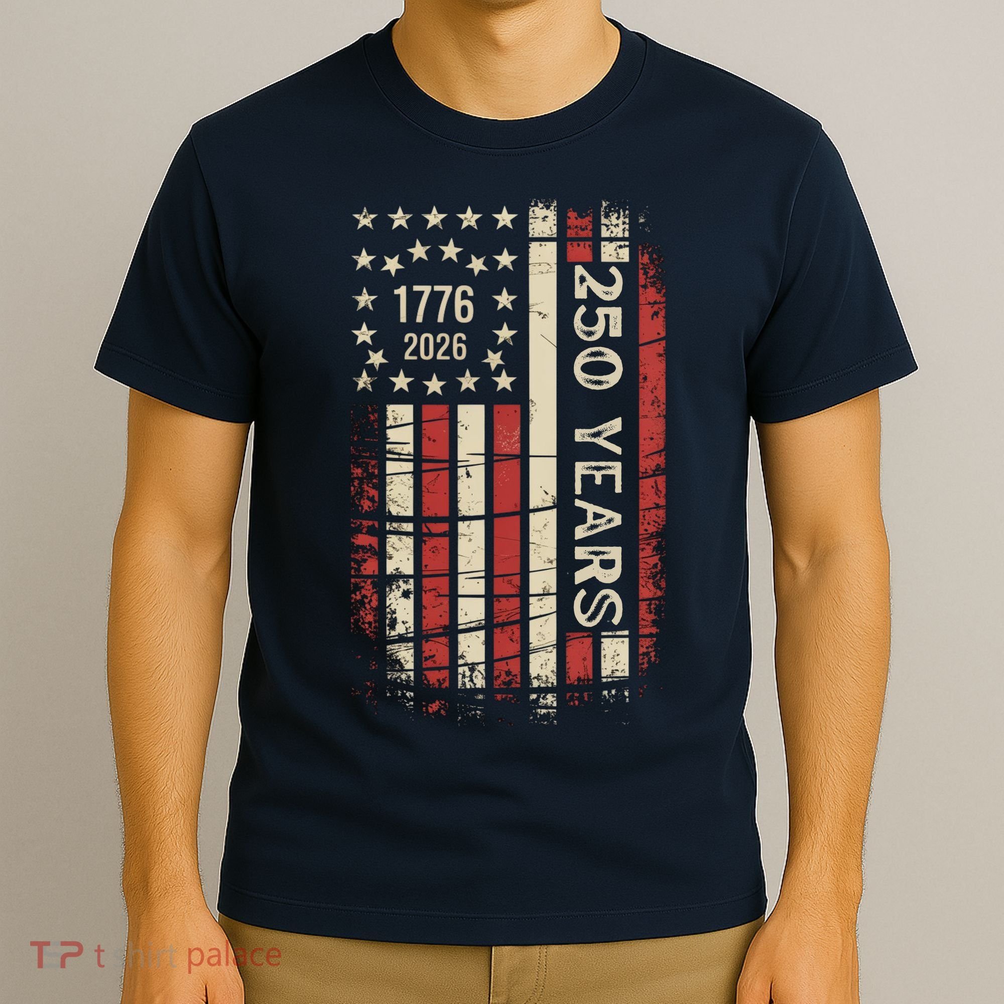 250 Years USA Anniversary 1776-2026 American Flag T-Shirt