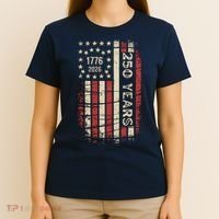 250 Years USA Anniversary 1776-2026 American Flag T-Shirt thumb 4