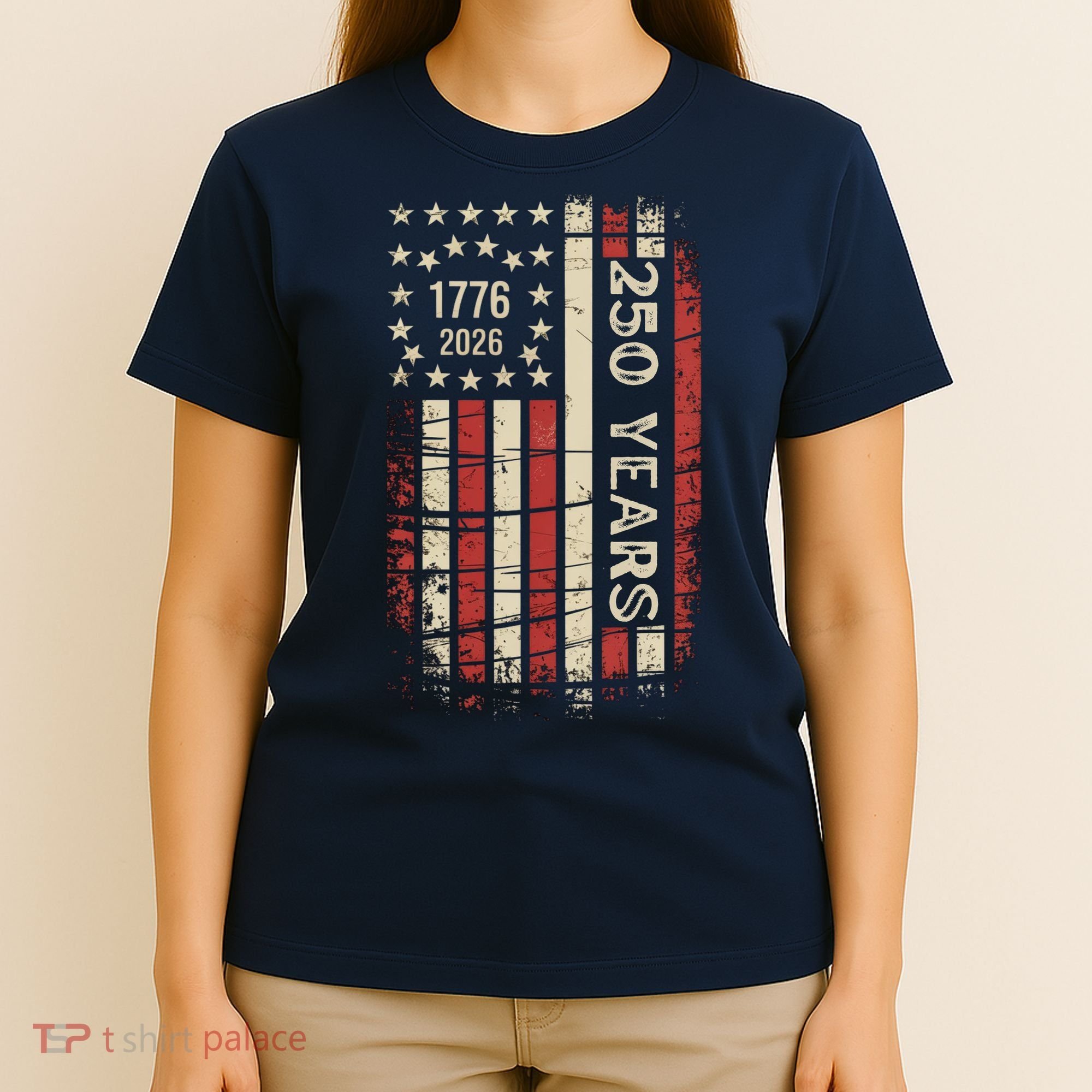 250 Years USA Anniversary 1776-2026 American Flag T-Shirt