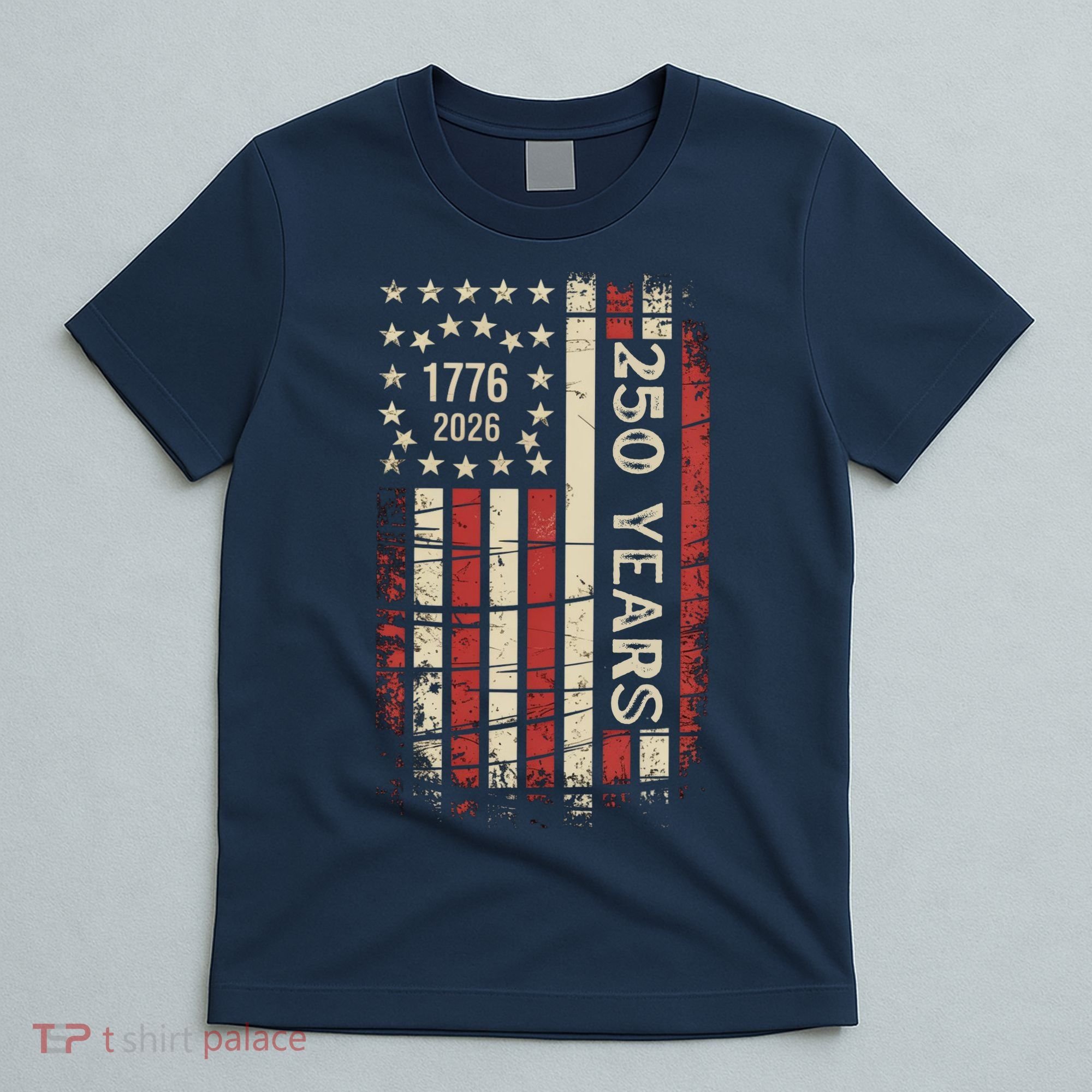 250 Years USA Anniversary 1776-2026 American Flag T-Shirt