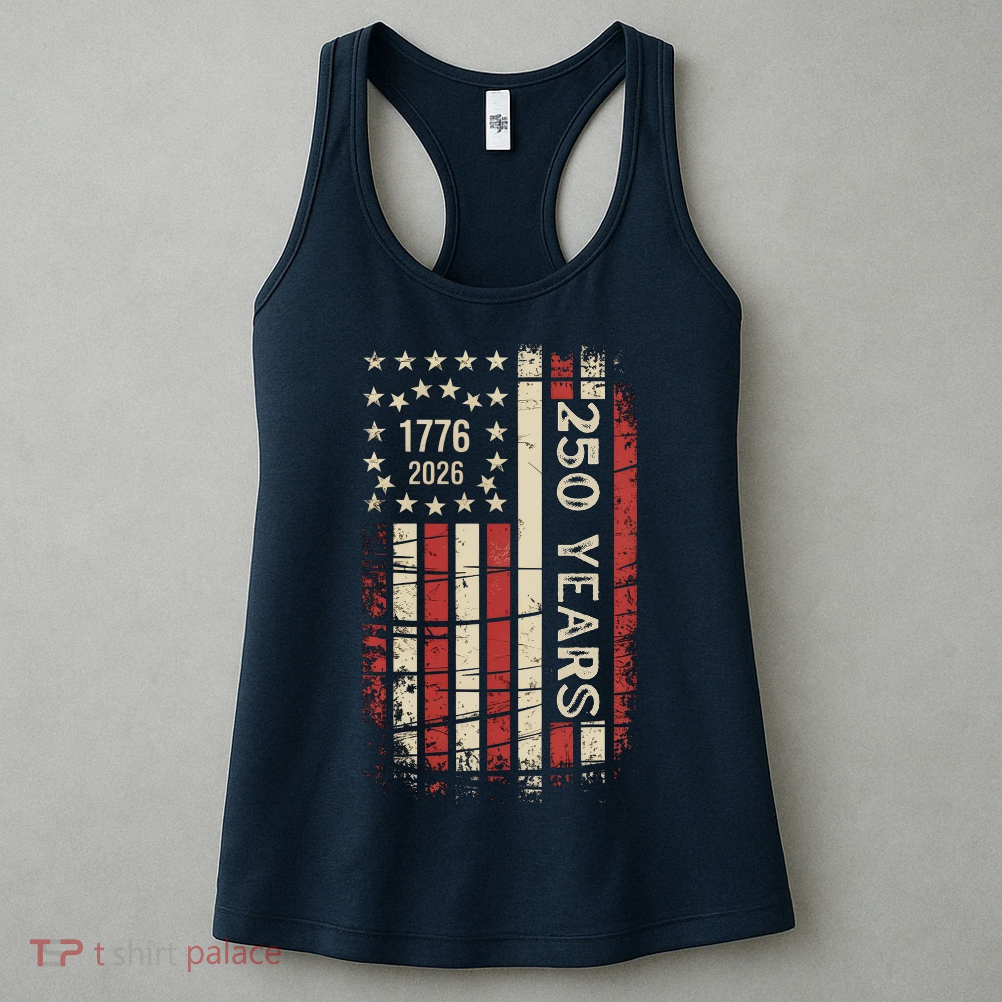 250 Years USA Anniversary 1776-2026 American Flag Women's Tank Top