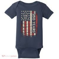 250 Years USA Anniversary 1776-2026 American Flag Baby Bodysuit thumb 0