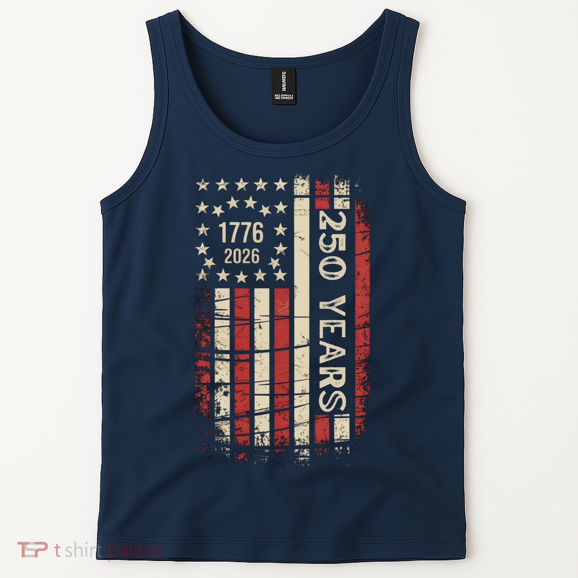 250 Years USA Anniversary 1776-2026 American Flag Tank Top
