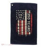 250 Years USA Anniversary 1776-2026 American Flag Golf Towel thumb 0