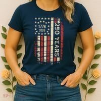 250 Years USA Anniversary 1776-2026 American Flag Women's T-Shirt thumb 2