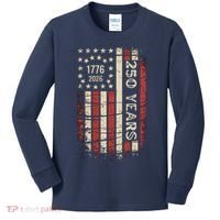 250 Years USA Anniversary 1776-2026 American Flag Kids Long Sleeve Shirt thumb 0
