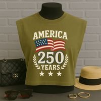 250 Years USA 1776-2026 America 250th Anniversary Garment-Dyed Women's Muscle Tee thumb 3