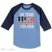 250 Years USA 1776-2026 250th Anniversary Raglan Baseball Sleeve Shirt thumb 0