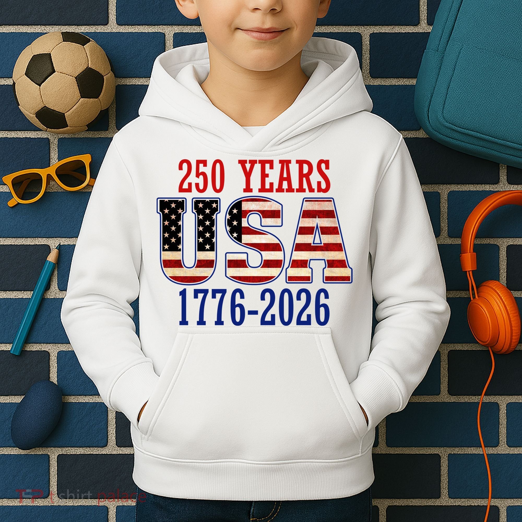 250 Years USA 1776-2026 250th Anniversary Kids Hoodie