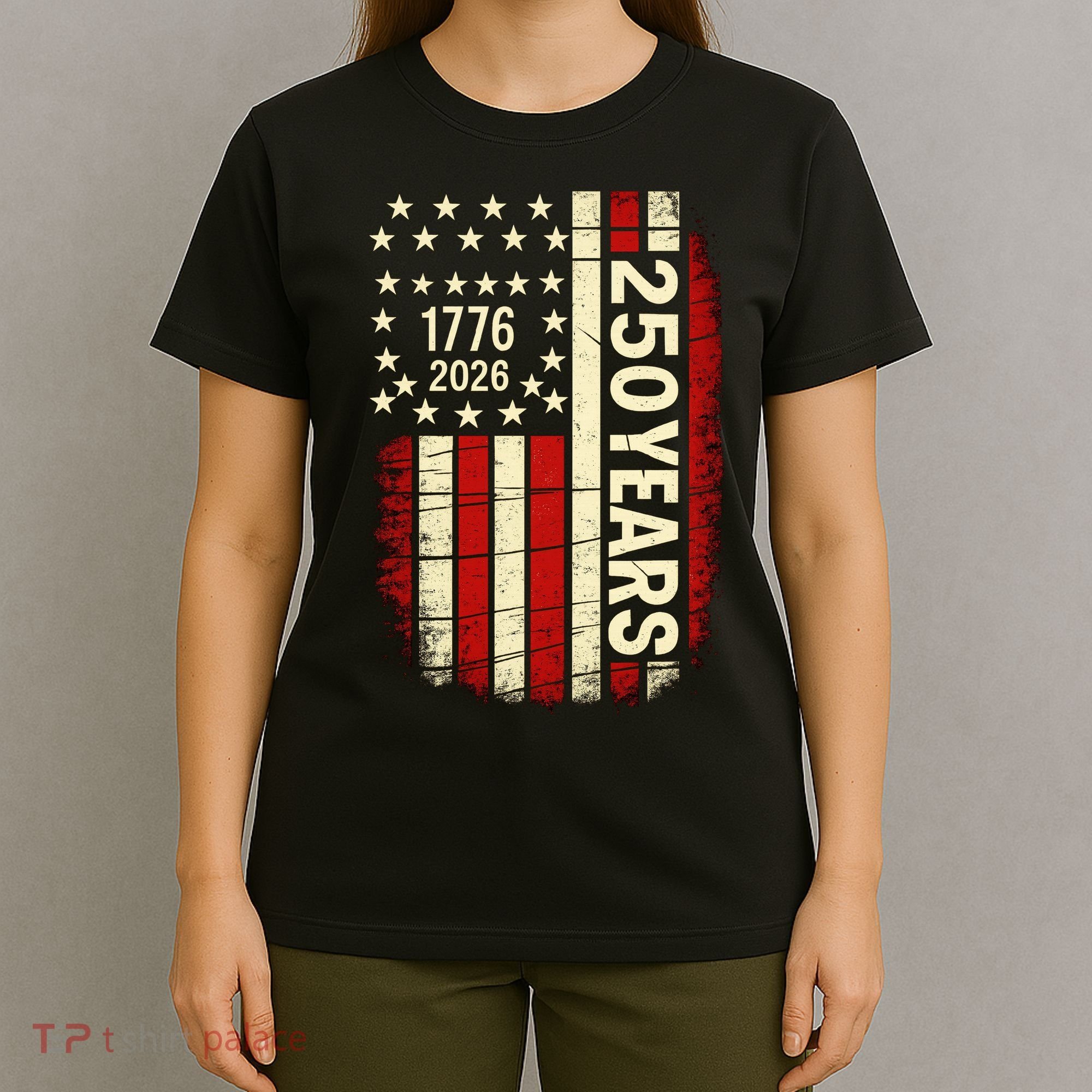 250 Years USA Anniversary America 1776 Flag T-Shirt