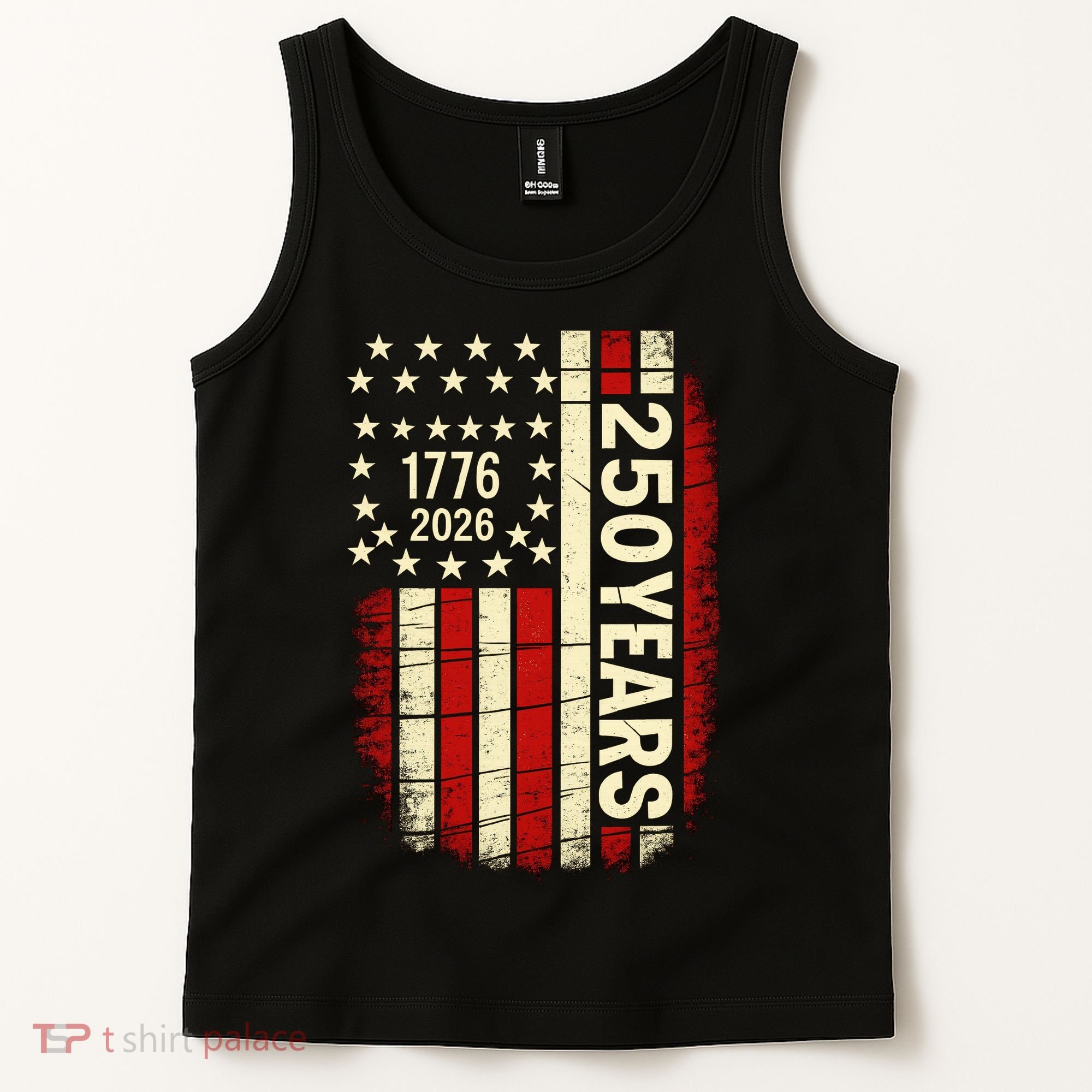 250 Years USA Anniversary America 1776 Flag Tank Top