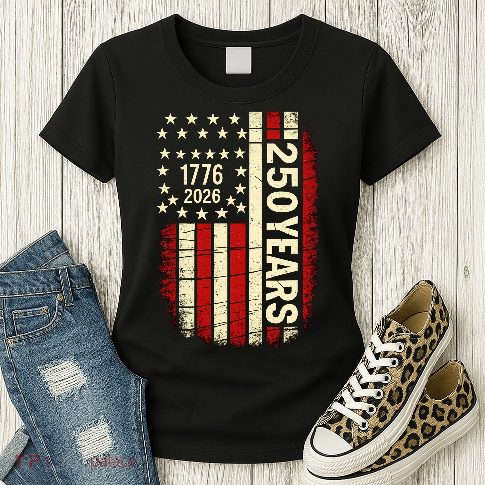 250 Years USA Anniversary America 1776 Flag Women's T-Shirt