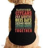 22 Years Wedding 22nd Marriage Anniversary Couple Matching Doggie Tank thumb 0