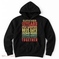 22 Years Wedding 22nd Marriage Anniversary Couple Matching Hoodie thumb 0