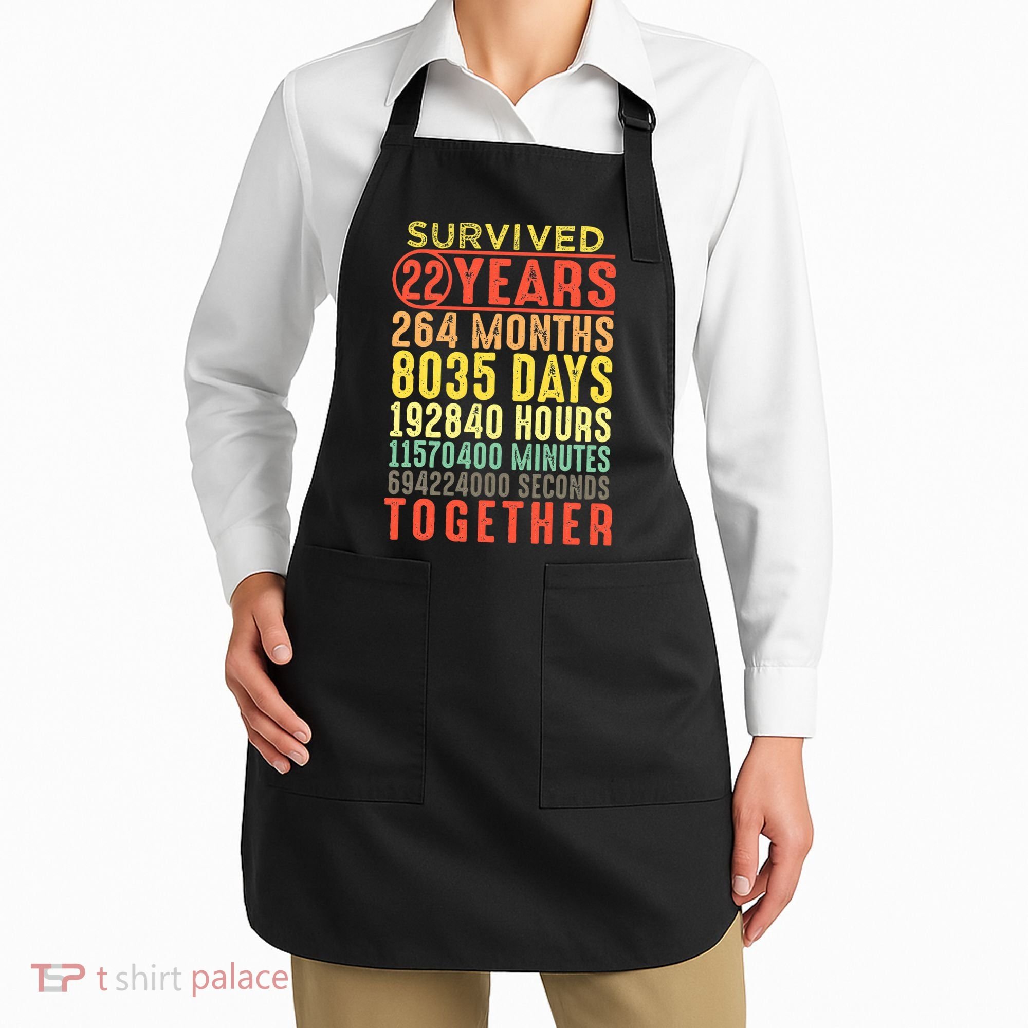 22 Years Wedding 22nd Marriage Anniversary Couple Matching Apron