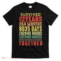 22 Years Wedding 22nd Marriage Anniversary Couple Matching T-Shirt thumb 0