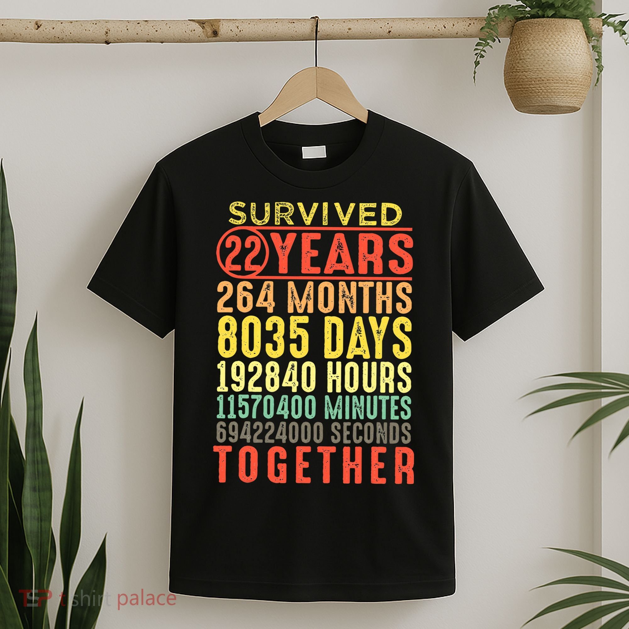 22 Years Wedding 22nd Marriage Anniversary Couple Matching T-Shirt