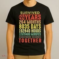22 Years Wedding 22nd Marriage Anniversary Couple Matching T-Shirt thumb 3