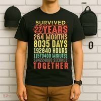 22 Years Wedding 22nd Marriage Anniversary Couple Matching T-Shirt thumb 6