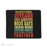 22 Years Wedding 22nd Marriage Anniversary Couple Matching Mousepad thumb 0
