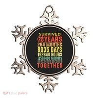 22 Years Wedding 22nd Marriage Anniversary Couple Matching Ornament thumb 0