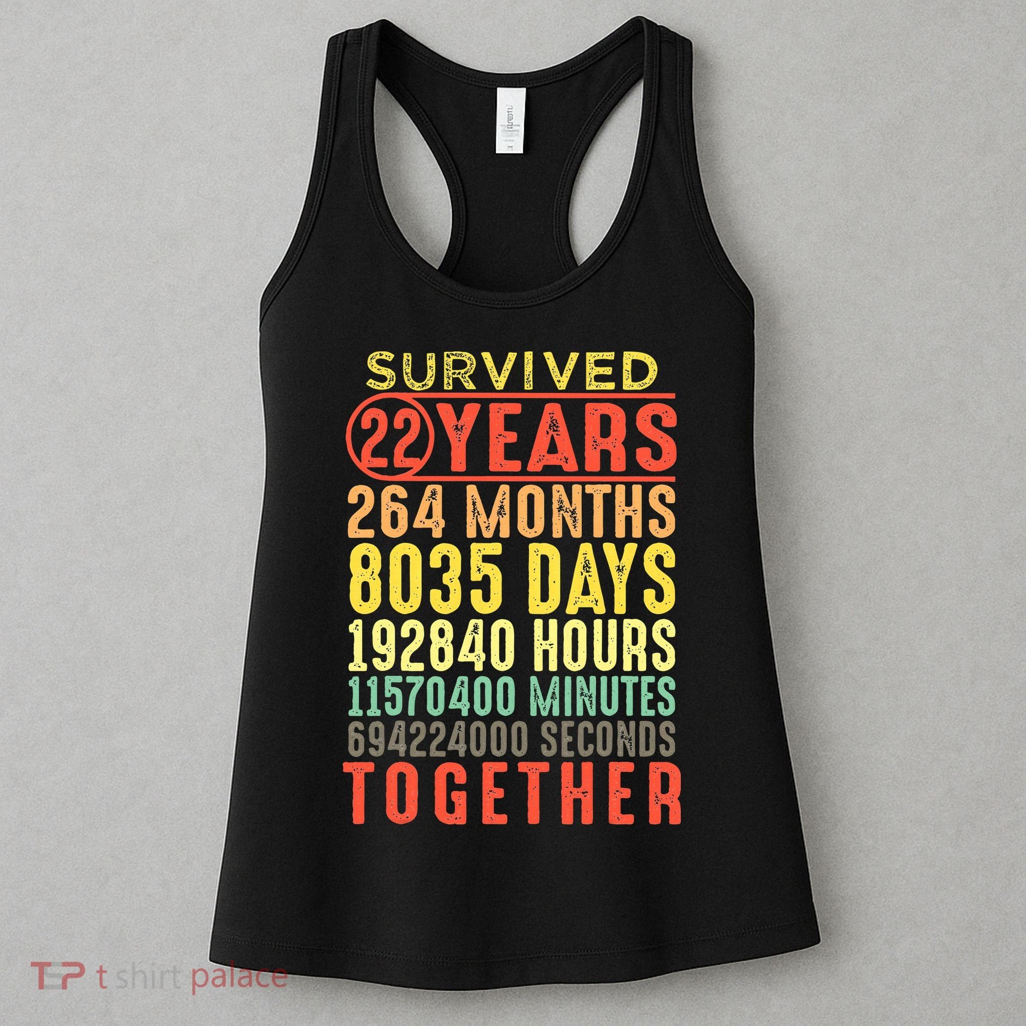 22 Years Wedding 22nd Marriage Anniversary Couple Matching Women's Tank Top