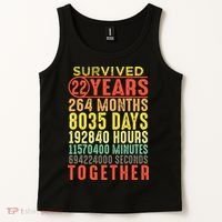 22 Years Wedding 22nd Marriage Anniversary Couple Matching Tank Top thumb 2